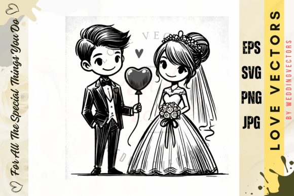 C3616: Where Wedding Couple and Love Vectors Converge