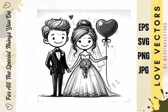 C3719: Elevate Your Wedding Designs with Elegant Love Vectors