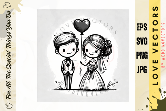 C3761: Crafting Visual Romance with Minimalist Wedding Vectors