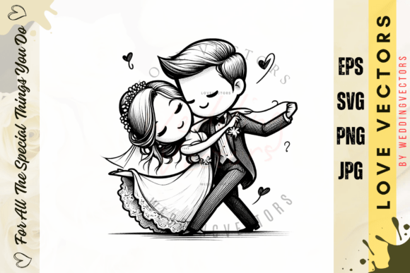 C3824: Capturing Romance with Wedding Couple and Love Vectors