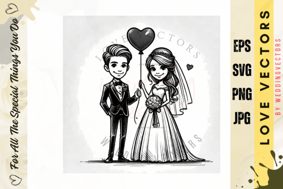 Celebrate Matrimonial Bliss with Minimalist Vectors