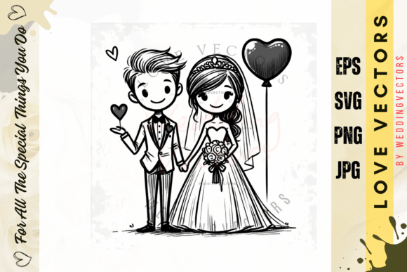 Dream Wedding Illustration - C3695: A Romantic Design Asset