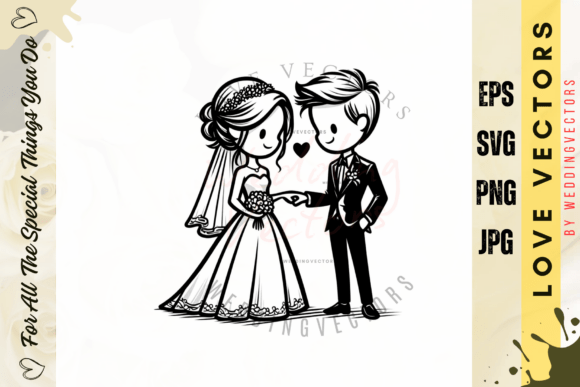 Elegant Wedding Couple and Love Vectors: C3702 Design Guide
