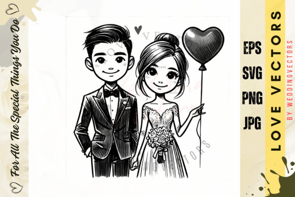 Enchanting Wedding Couple & Love Vectors: Design Guide