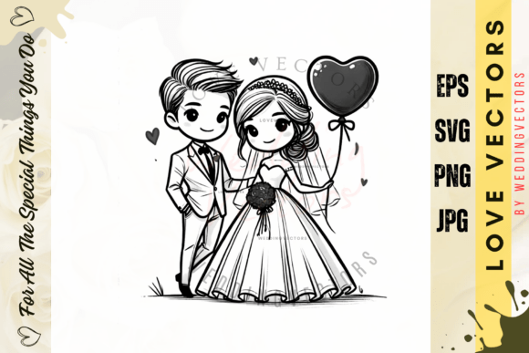 Enchanting Wedding Couple & Love Vectors for Designers
