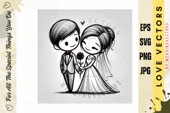 The Art of Connection: Using Wedding Couple and Love Vectors - C384