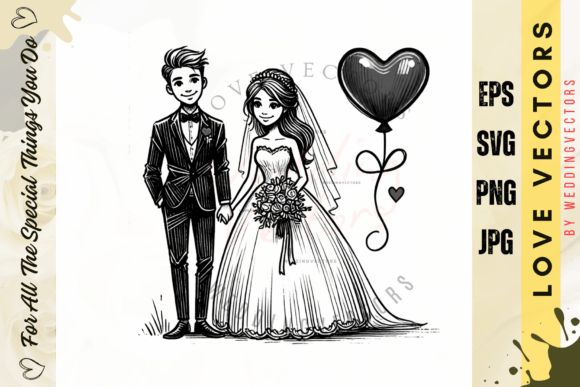 Wedding Couple and Love Vectors - C3693: A Designer's Guide to Romance