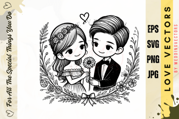 Wedding Couple and Love Vectors - C3743: A Designer's Romance