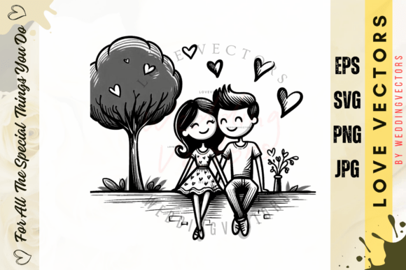 Wedding Couple and Love Vectors - C377