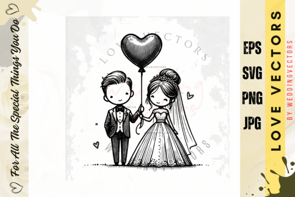 Wedding Couple and Love Vectors - C3775: A Romantic Design Asset