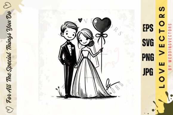 Wedding Couple and Love Vectors: C3892 Design Guide