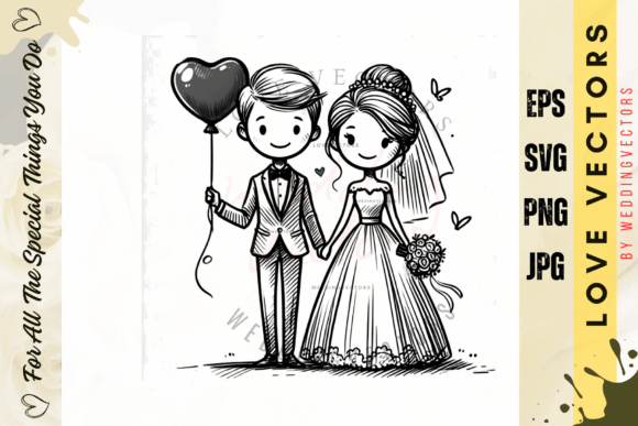 Wedding Couple and Love Vectors - C3904: Romantic Branding