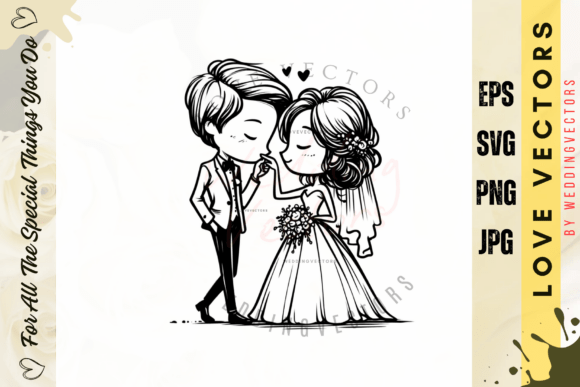 Wedding Couple and Love Vectors: The C3682 Design Collection