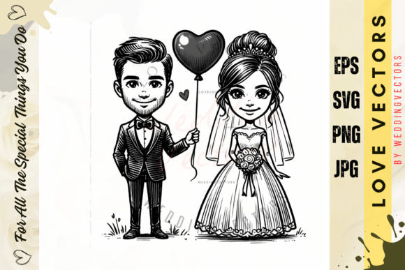 Wedding Couple and Love Vectors: Timeless Romance in Art